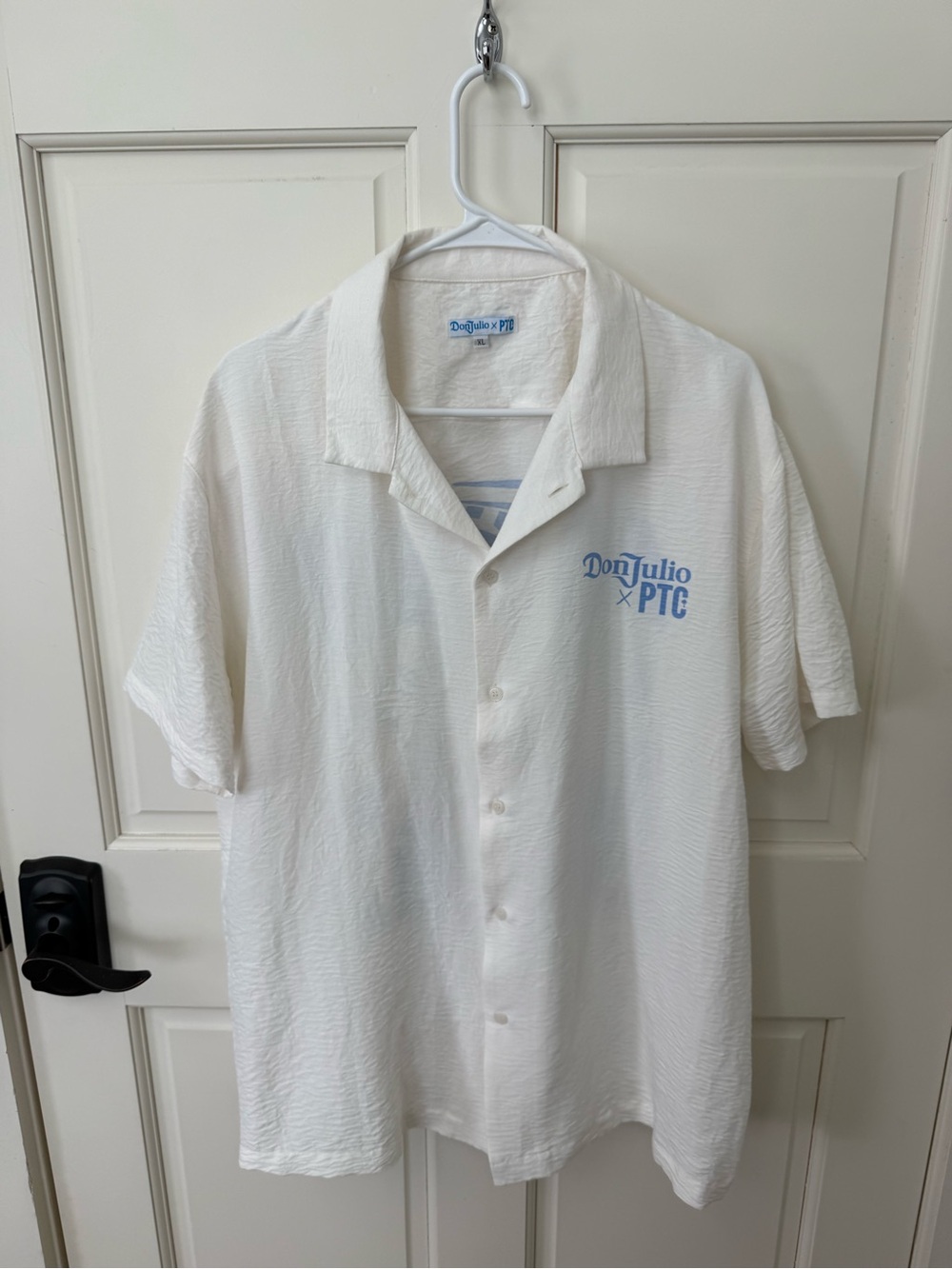 White Short-Sleeve Palm Tree Club Shirt